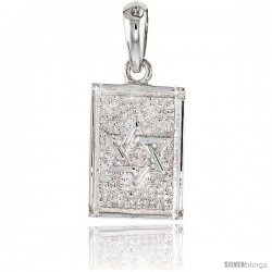 Sterling Silver Star of David Pendant, 3/4 in tall