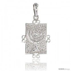 Sterling Silver MENORAH Pendant, 1 1/16 in tall -Style Pa2116