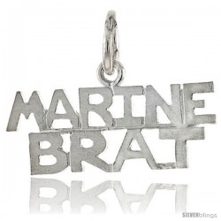 Sterling Silver MARINE BRAT Talking Pendant, 1 in wide