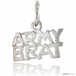 Sterling Silver ARMY BRAT Talking Pendant, 5/8 in wide