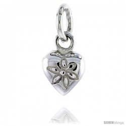 Sterling Silver Tiny Heart Pendant, 3/8 in tall