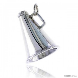 Sterling Silver Megaphone Pendant, 1 in tall
