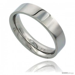 Surgical Steel 5mm Wedding Band Thumb Ring Comfort-Fit High Polish