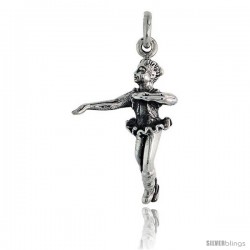 Sterling Silver Ballerina Pendant, 1 1/16 in tall