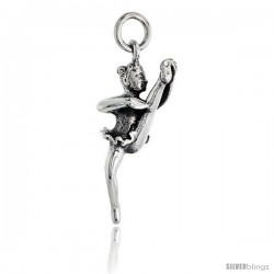 Sterling Silver Ballerina Pendant, 1 1/16 in tall -Style Pa2148