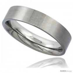 Surgical Steel 5mm Wedding Band Thumb Ring Comfort-Fit Matte Finish