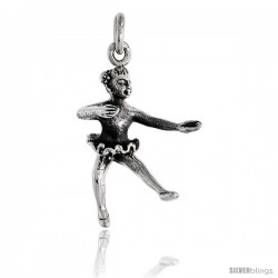 Sterling Silver Ballerina Pendant, 1 in tall -Style Pa2155