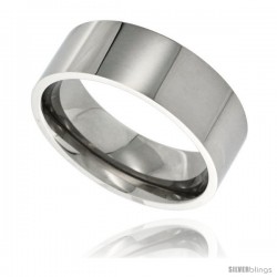 Surgical Steel 8mm Wedding Band Thumb Ring Comfort-Fit High Polish