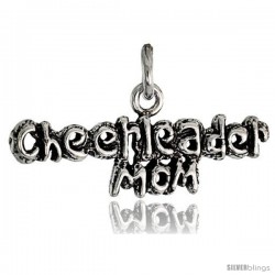 Sterling Silver Cheerleader Mom Talking Pendant, 1 1/8 in wide