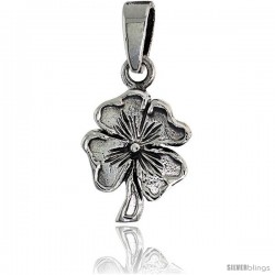 Sterling Silver Clover Pendant, 5/8 in tall