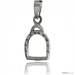 Sterling Silver Stirrup Pendant, 3/4 in tall