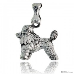 Sterling Silver Cocker Spaniel Dog Pendant, 7/8 in wide