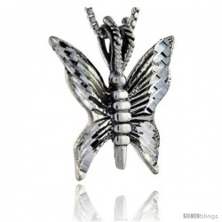 Sterling Silver Butterfly Pendant, 1 in tall -Style Pa225