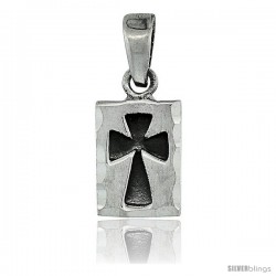 Sterling Silver St. John's Cross Pendant, tiny 5/8 in long