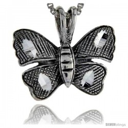 Sterling Silver Butterfly Pendant, 3/4 in tall -Style Pa231