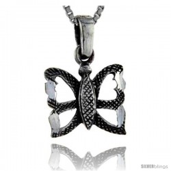 Sterling Silver Butterfly Pendant, 3/4 in tall -Style Pa233