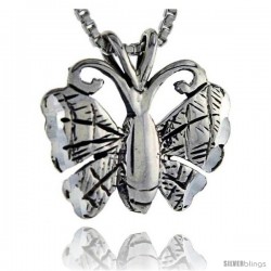 Sterling Silver Butterfly Pendant, 3/4 in tall -Style Pa234