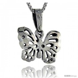 Sterling Silver Butterfly Pendant, 5/8 in tall -Style Pa235