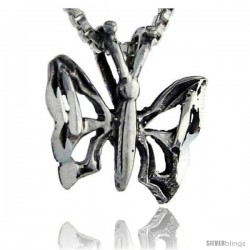 Sterling Silver Butterfly Pendant, 1/2 in tall -Style Pa236