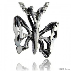 Sterling Silver Butterfly Pendant, 1/2 in tall -Style Pa236