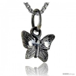 Sterling Silver Teeny Butterfly Pendant, 1/2 in tall