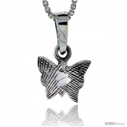 Sterling Silver Teeny Butterfly Pendant, 1/2 in tall -Style Pa239