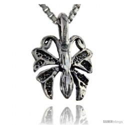 Sterling Silver Teeny Butterfly Pendant, 5/8 in tall