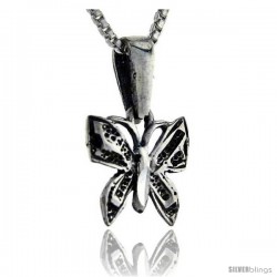 Sterling Silver Teeny Butterfly Pendant, 5/8 in tall -Style Pa241