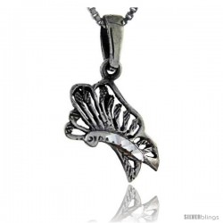 Sterling Silver Butterfly Pendant, 1 in tall -Style Pa242