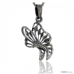 Sterling Silver Butterfly Pendant, 1 1/4 in tall -Style Pa243