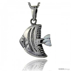 Sterling Silver Fish Pendant, 1 1/16 in tall