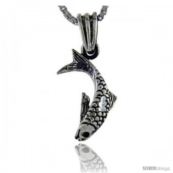 Sterling Silver Fish Pendant, 1 in tall -Style Pa258