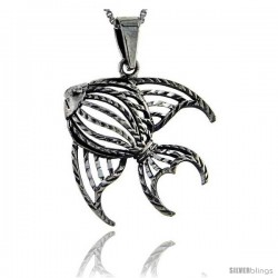 Sterling Silver Angelfish Pendant, 1 1/2 in tall -Style Pa262