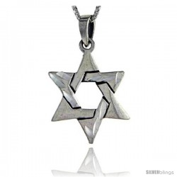 Sterling Silver Star of David Pendant, 1 in long