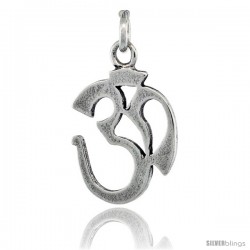 Sterling Silver OM Aum Omkara Pendant, 1 in long