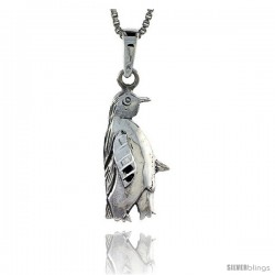 Sterling Silver Penguin Pendant, 3/4 in tall -Style Pa290