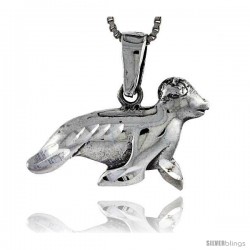 Sterling Silver Baby Seal Pendant, 5/8 in tall