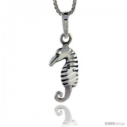 Sterling Silver Seahorse Pendant, 3/4 in tall -Style Pa300