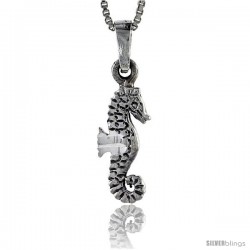 Sterling Silver Seahorse Pendant, 3/4 in tall -Style Pa305