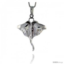 Sterling Silver Stingray Pendant, 1 1/4 in tall