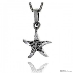Sterling Silver Starfish Pendant, 3/4 in tall -Style Pa315