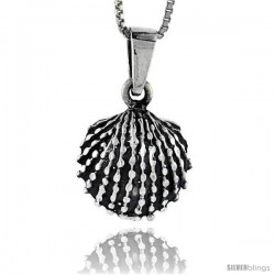 Sterling Silver Clamshell Pendant, 3/4 in tall -Style Pa322