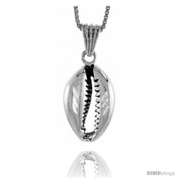 Sterling Silver Shell Pendant, 7/8 in tall