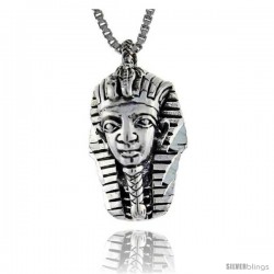 Sterling Silver Egyptian King Tut Mask Pendant, 3/4 in long