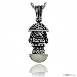 Sterling Silver Aztec Pendant, 3/4 in long