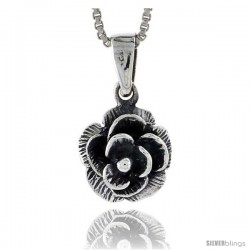 Sterling Silver Flower Pendant, 1/2 in 5/8 in . -Style Pa379