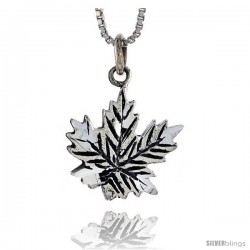 Sterling Silver Leaf Pendant, 3/4 in tall -Style Pa384