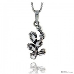 Sterling Silver Cactus Pendant, 7/8 in tall -Style Pa385