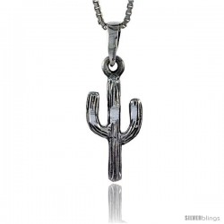 Sterling Silver Arizona Cactus Pendant, 7/8 in tall -Style Pa388