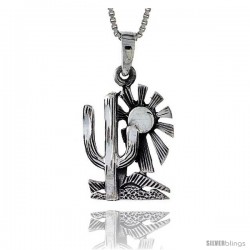 Sterling Silver Arizona Desert Pendant, 1 in tall